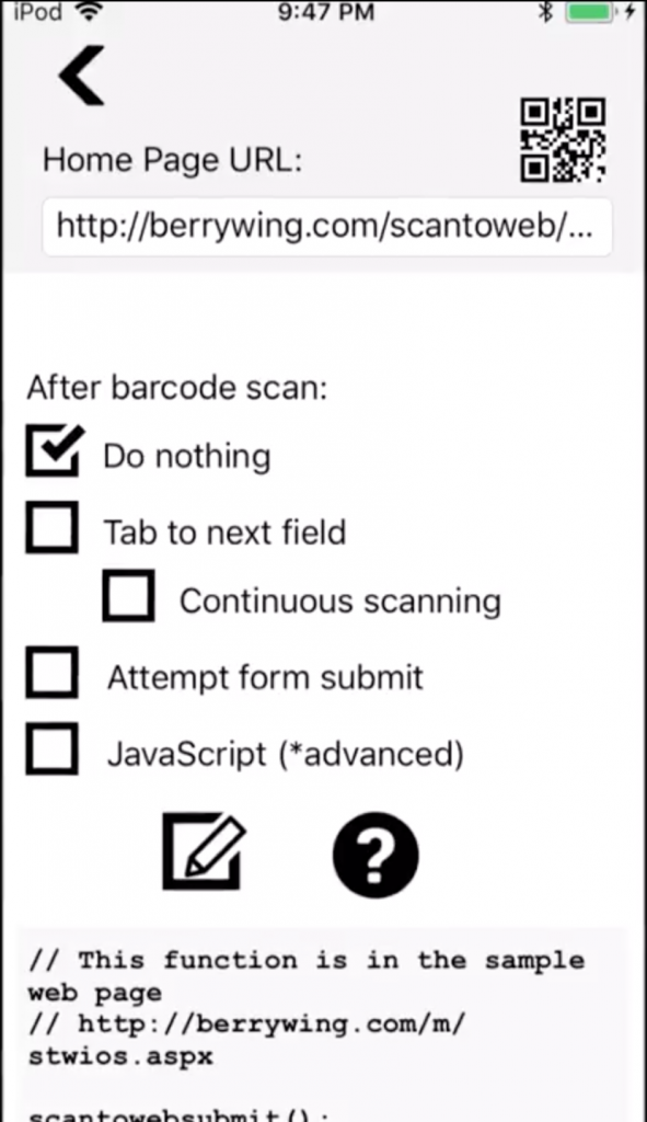 web app scan barcode scanner